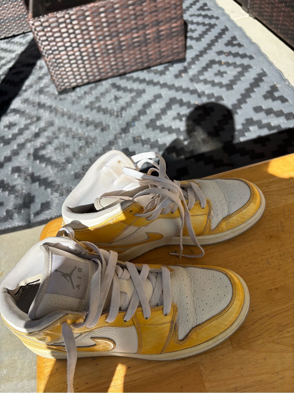 Nike Yellow and White Low-Top Sneakers